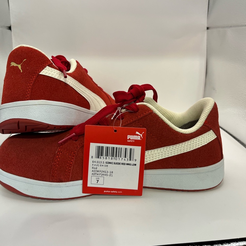 PUMA Women's Safety Iconic Suede Oxford Work Boots  Slip and oil resistant